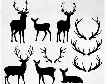 Deer Cliparts   Deer Silhouettes   Reindeer   Antlers Clipart   Deer    