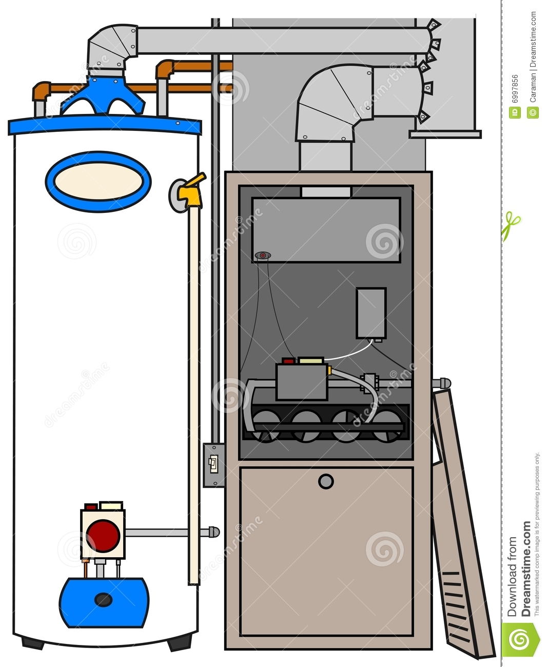 Furnace And Water Heater Royalty Free Stock Image   Image  6997856