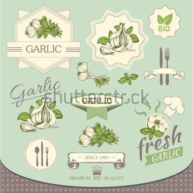 Garlic Spice Vegetables Background Product Label Packaging Design