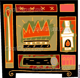 Gas Fireplace Clipart