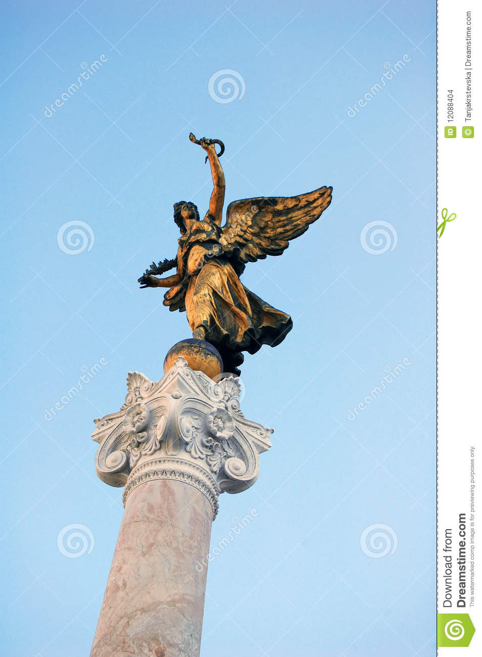 Gold Statue Of A Symbolic Peace S Angel Rome Stock Images   Image    