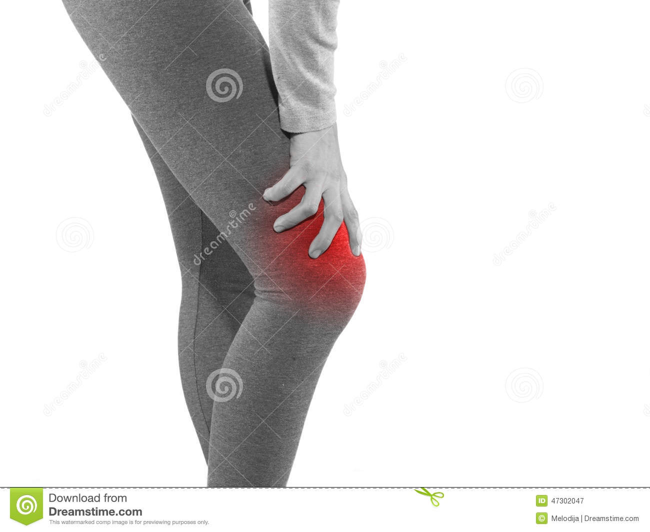 Human Knee Pain With An Anatomy Injury Caused By Sports Accident Or