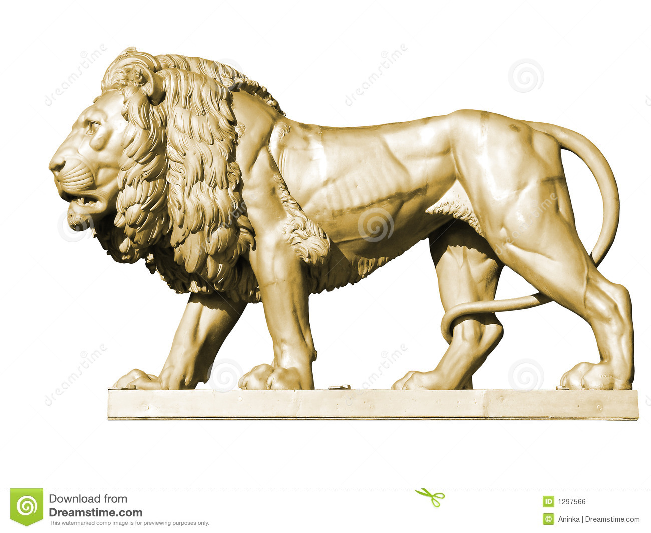 Lion Statue 3 Gold Royalty Free Stock Image   Image  1297566
