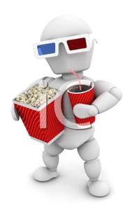 Man Wearing 3d Glasses Holding Popcorn And A Soda At The Theater