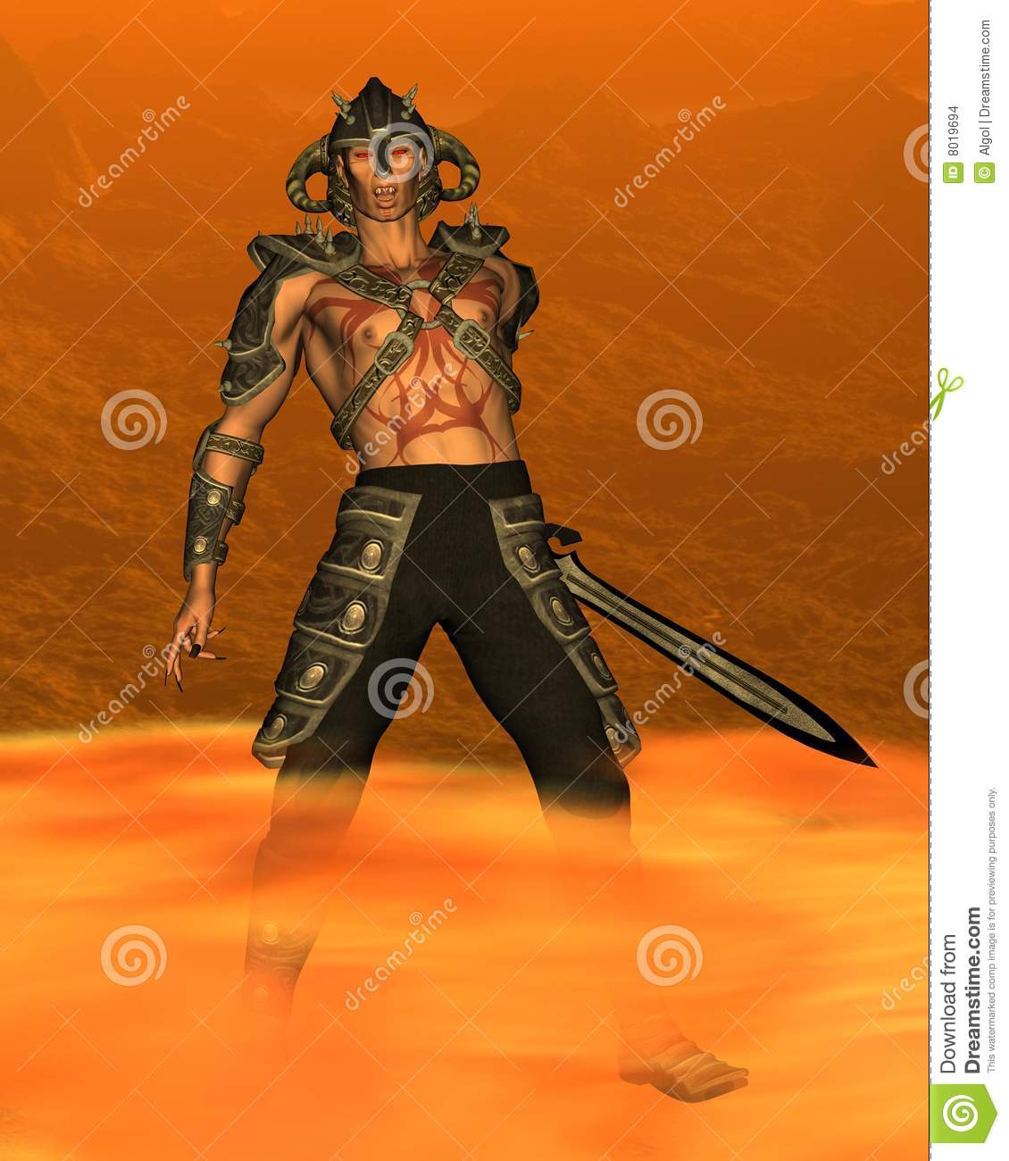 More Similar Stock Images Of   Demon Warrior With Fiery Background