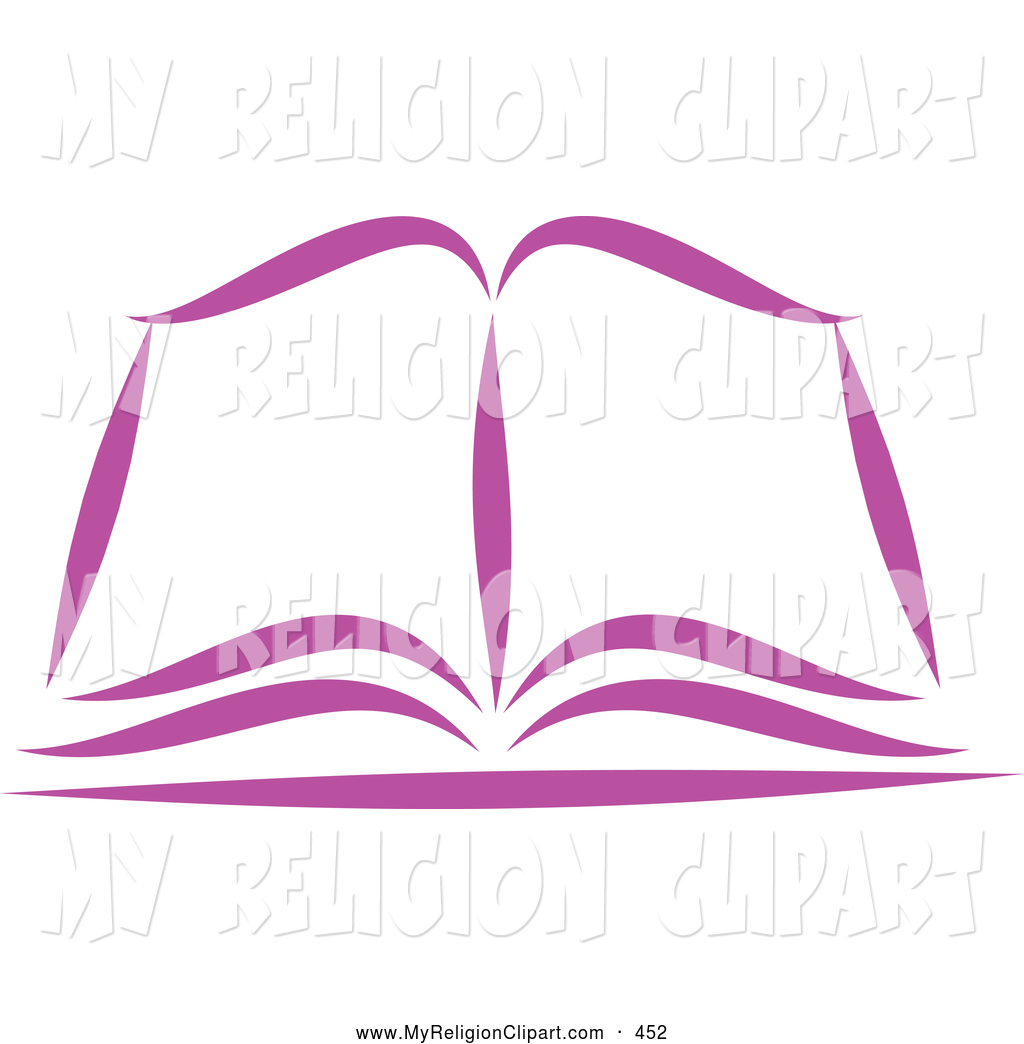 Religion Clip Art Of A Purple Open Bible Or Book On White By Prawny