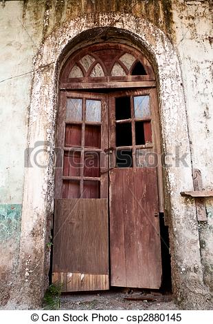 Stock Images Of Old Broken Door In Abandoned Indian House Csp2880145