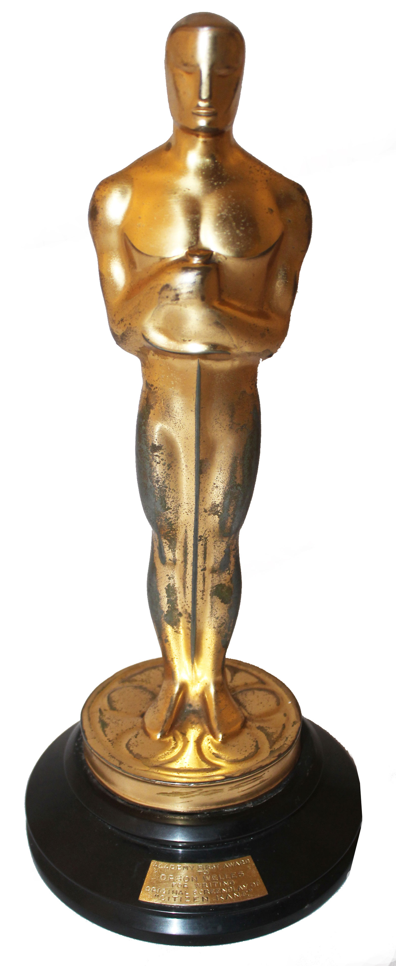 The Gold Plated Oscar Statue Awarded To Orson Welles For Best Original