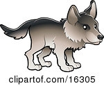 Timber Wolf In Profile Clipart Illustration Image