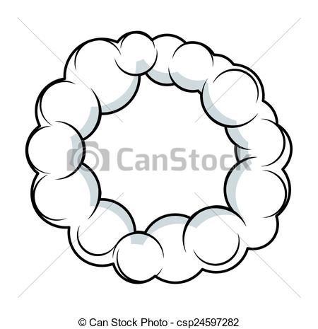 Vector Of Cloud Frame Design   Abstract Retro Cloud Burst Ring Frame