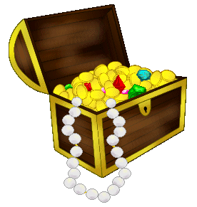Art Of Treasure Chests With Gold And Jewels In Three Different Sizes