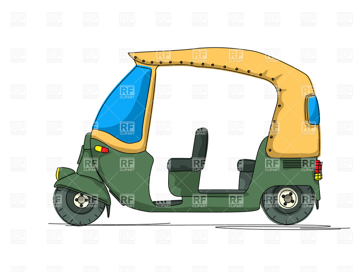     Auto Rickshaw Tuk Tuk Side View Download Royalty Free Vector Clipart