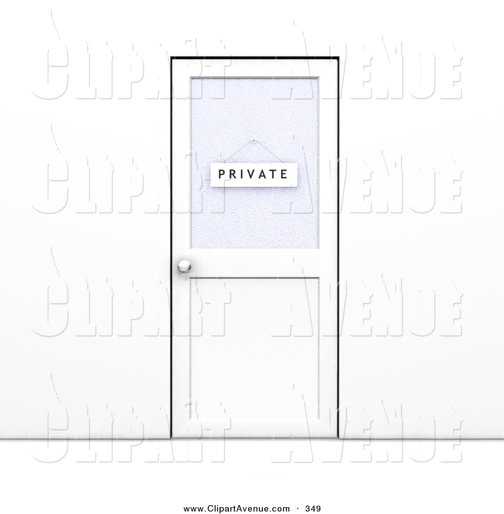 Avenue Clipart Of A Closed Office Door With A Private Sign Hanging On