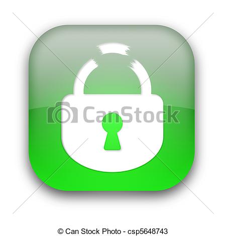 Broken Lock Glossy Button Isolated Over    Csp5648743   Search Clipart