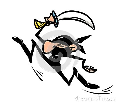 Caricature Parody Running Warrior Sword Illustration Image Character