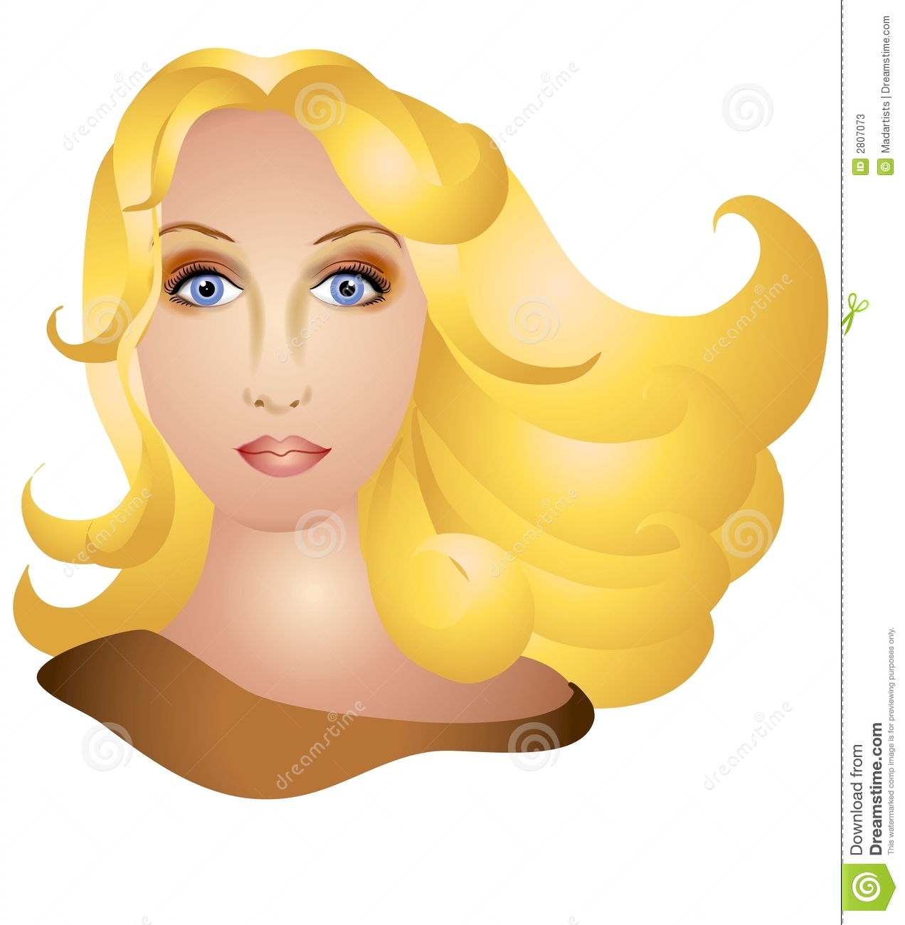 Clip Art Illustration Of A Woman   A Female Model With Long Blonde