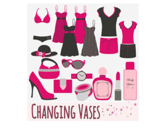     Clipart Beauty And Fashion Graphics Hot Pink And Black Girly Clipart