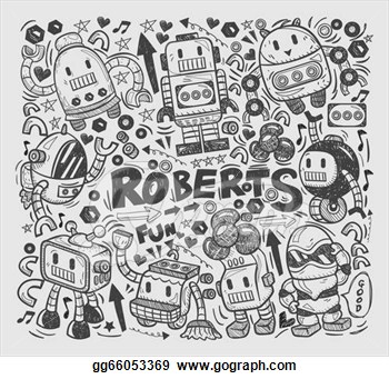 Clipart   Doodle Robot Element Illustrator Line Tools Drawing  Stock