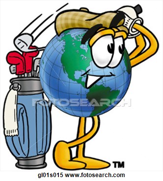 Clipart   Globe Man Golfing  Fotosearch   Search Clipart Illustration