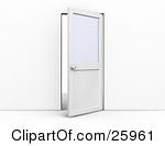 Clipart Illustration Of An Open Office Door With A Privacy Window