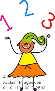 Clipart Image Of A Happy Little Girl Learning To Count