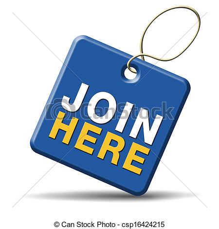 Clipart Of Join Here Icon   Join Us Here And Now Banner Or