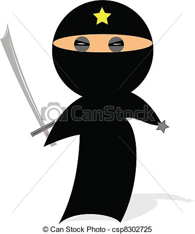 Clipart Vector Of Ninja Price Slasher   Ninja With Sword Ready To    