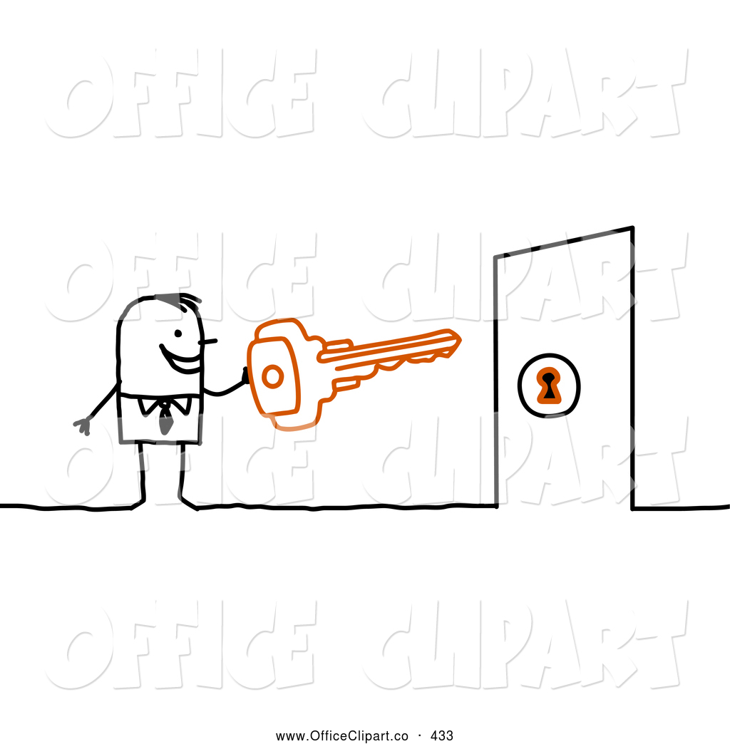 Figure Character Unlocking A Locked Door With A House Key By Nl Shop