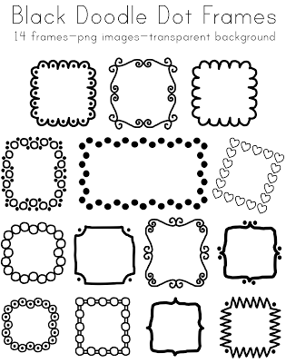 Here Are Some More New Clip Art Frames  There Are 14 Black Doodle And    