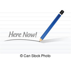 Here Now Message Illustration Design Clipart