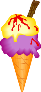 Ice Cream Illustration Snack Sweet Tasty Treat Vanilla Wafer