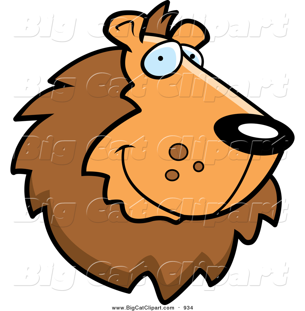 Larger Preview  Big Cat Cartoon Vector Clipart Of A Handsome Male Lion    