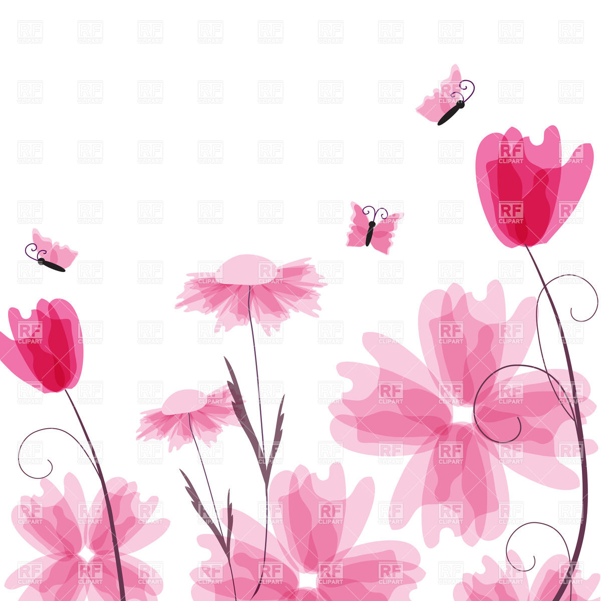 Pictures Pink Flower Vine Clip Art Royalty Free Clipart Picture