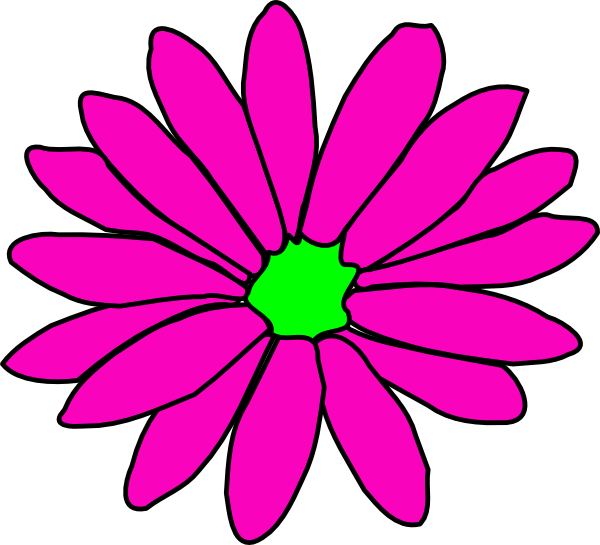 Pink And Green Daisy Clip Art At Clker Com   Vector Clip Art Online