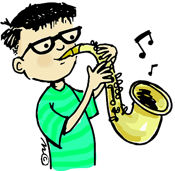 Playing Saxophone  In Color    Clip Art Gallery