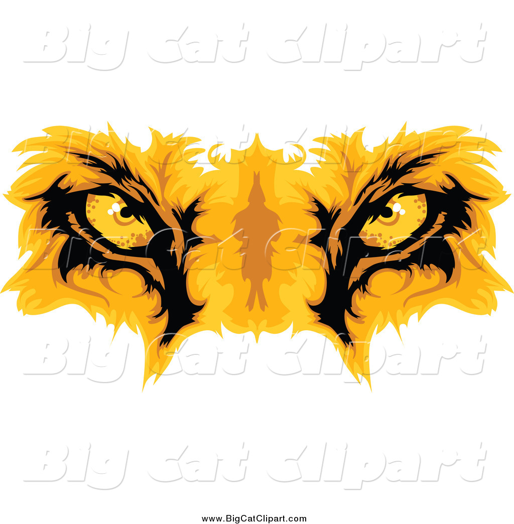     Preview  Big Cat Cartoon Vector Clipart Of Gold Lion Eyes By Chromaco