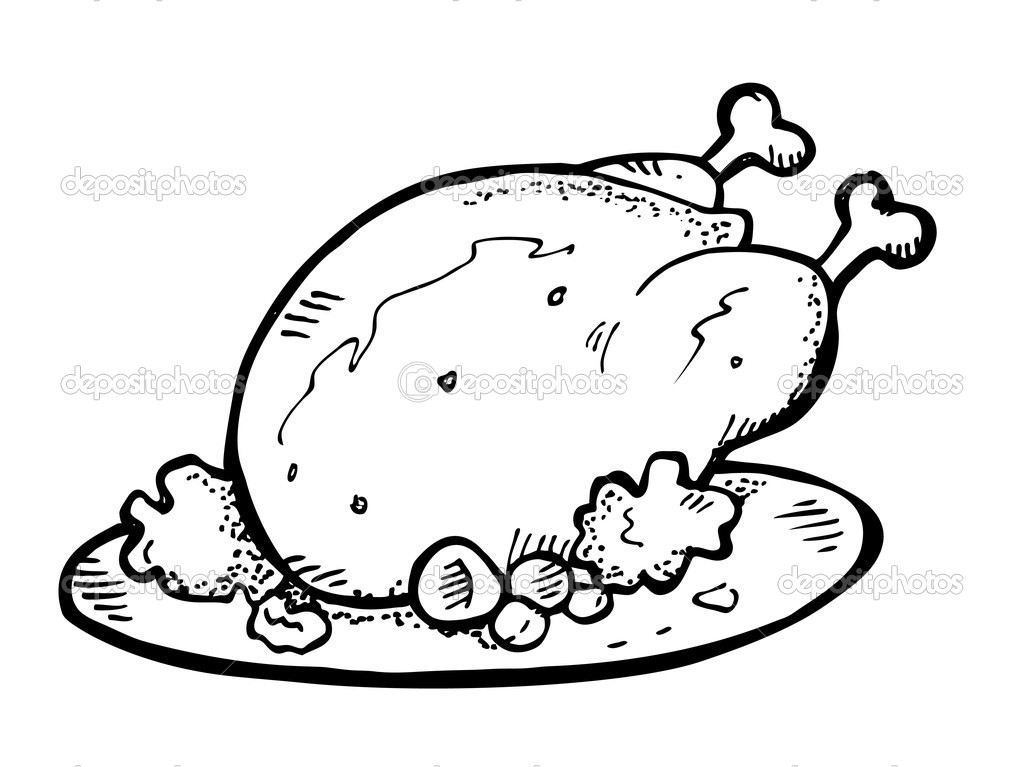 Roast Chicken Doodle   Stock Vector   Mhatzapa  9560219