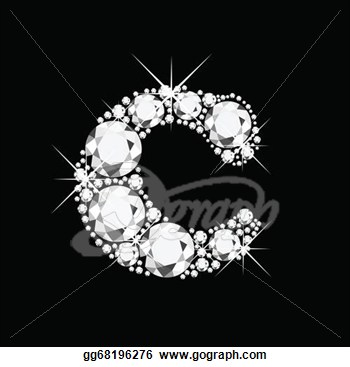 Stock Illustrations   C Letter With Diamonds  Stock Clipart Gg68196276