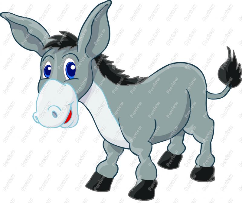 600 A Happy Cartoon Donkey Grey Smiling Cartoon Donkey Cartoon Donkey