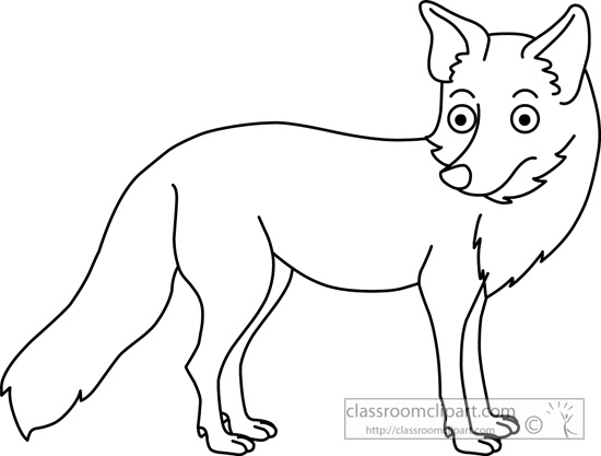 Animals   Fox 1029 Outline   Classroom Clipart
