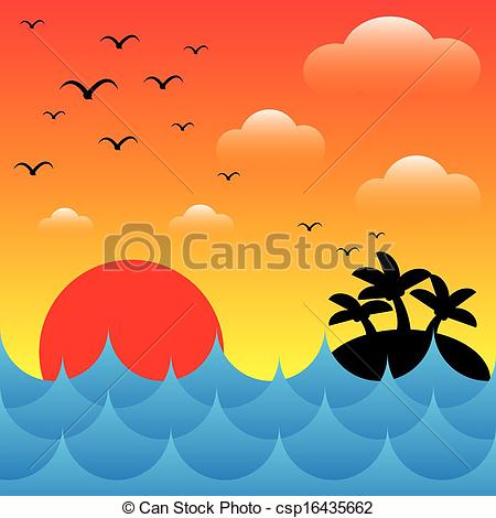 At Evening Time Sun Sky And Cloud      Csp16435662   Search Clipart