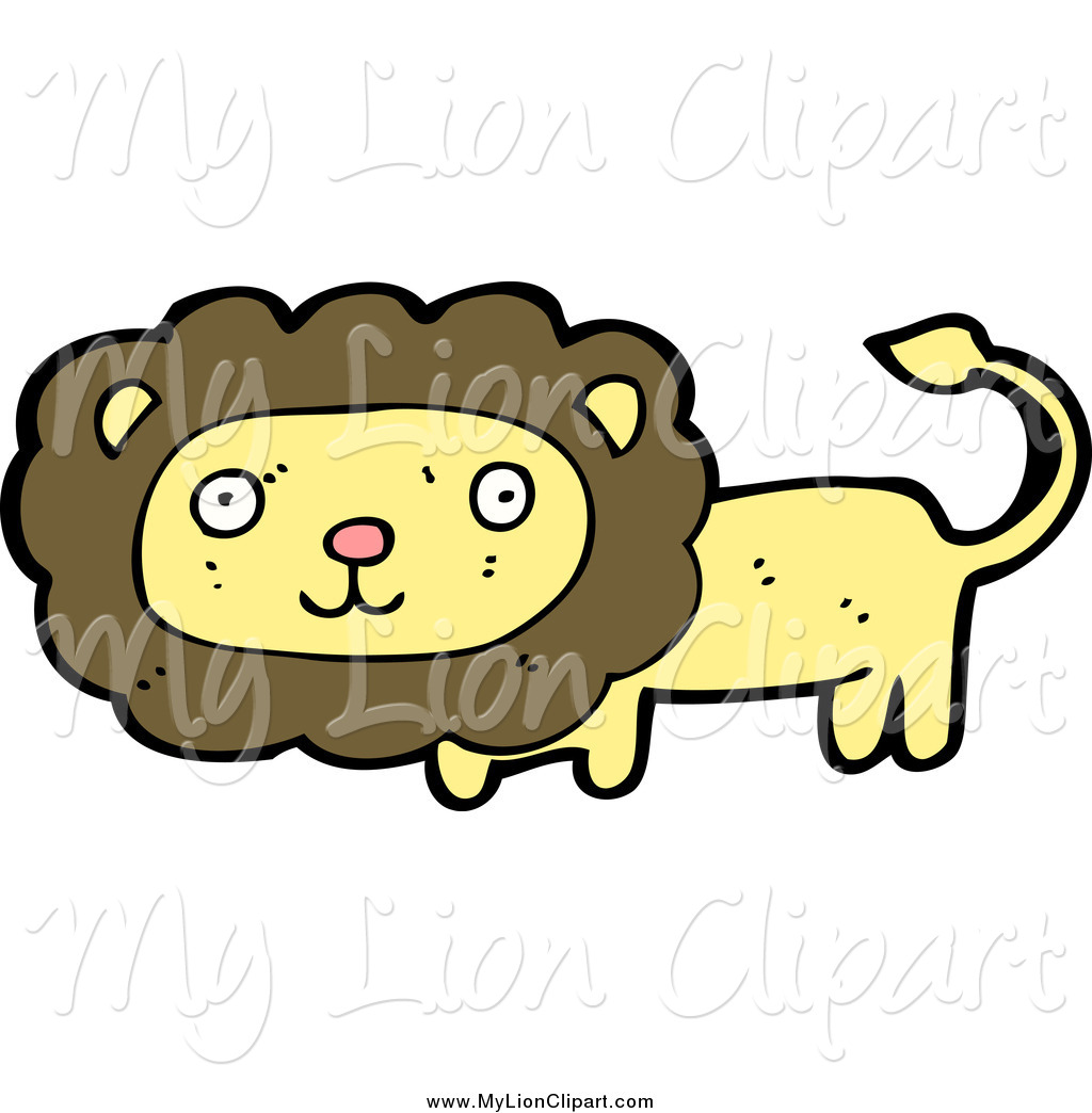 Cartoon Happy Yellow And Brown Lion Heraldic Lions Grinning Lion Lion    