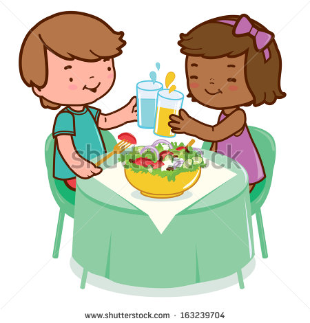 Children Eating At A Restaurant  Two Children Sitting At The Table