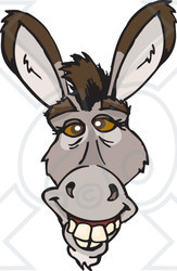 Clipart Happy Donkey Face   Royalty Free Vector Illustration