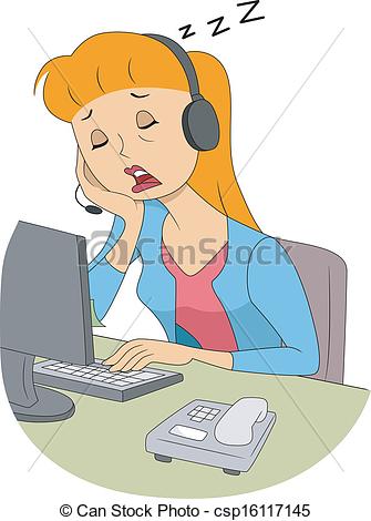 Eps Vector Of Sleeping Girl   Illustration Of A Girl Wearing A Headset