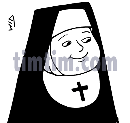 Free Drawing Of 1 Nun Bw From The Category Church   Religion   Timtim