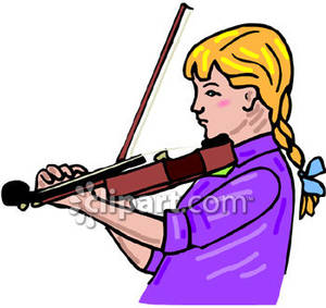 Girl Playing The Violin Royalty Free Clipart Picture