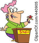 Illustration Of A Cartoon Woman Calling Bingo Numbers By Ron Leishman