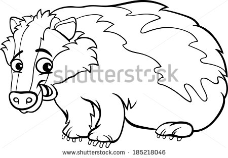 Illustration Of Cute Badger Animal For Coloring Book   Stock Vector