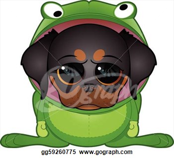 Illustration   Puppy In Frog Costume  Clipart Illustrations Gg59260775